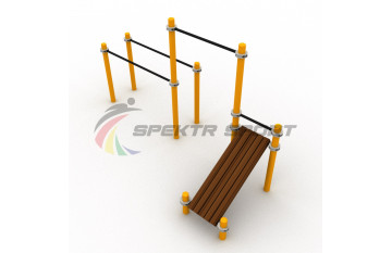 Комплекс из скамьи наклонной, турника и брусьев Воркаут SP WRK-29_76mm
