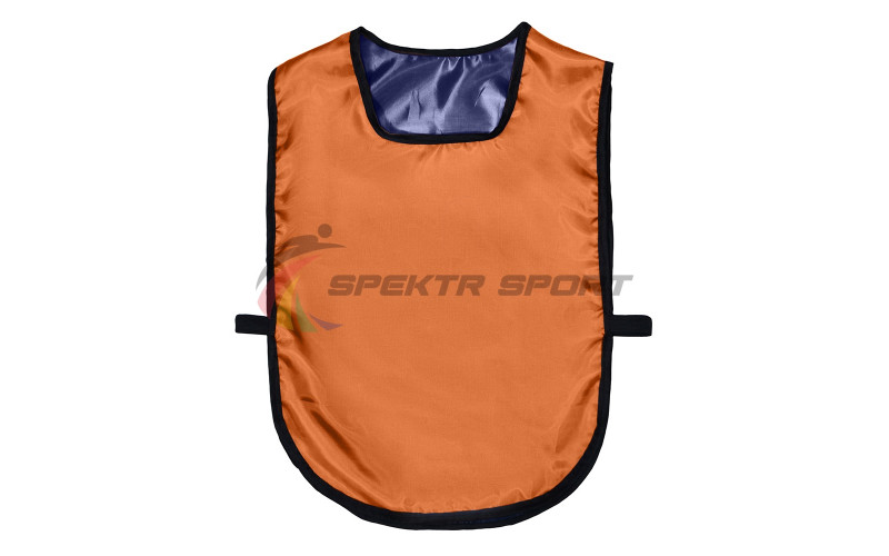 Манишка футбольная двусторонняя универсальная Spektr Sport оранжево-синяя